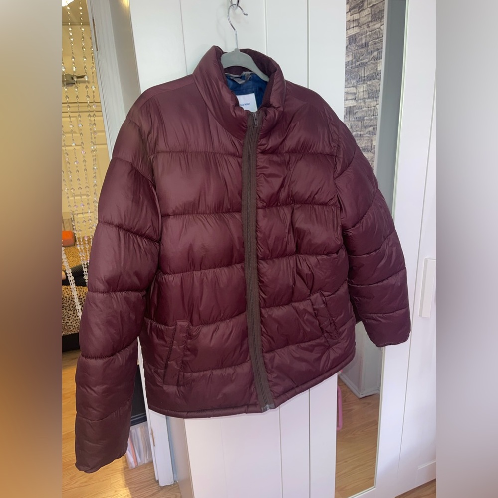 Men’s Old Navy Puffer Jacket Burgundy XL